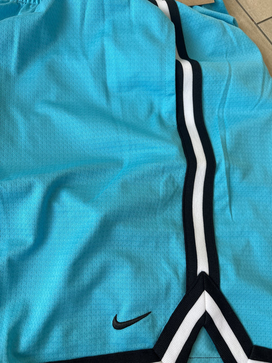 Nike kurze Basketball Hose,weiss/schwarz/hellblau, Größe wählbar