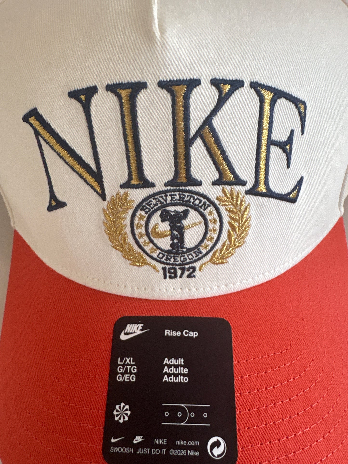 Nike Cap weiß/orange , Größe wählbar