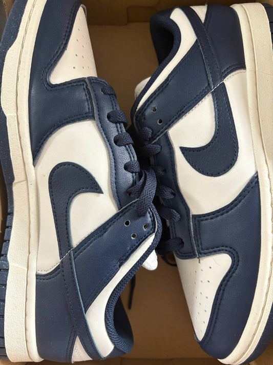 Nike Dunk low dunkelblau/weiss, Größe 42