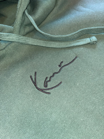 Karl Kani Hoodie in dunkelgrün, Größe XL