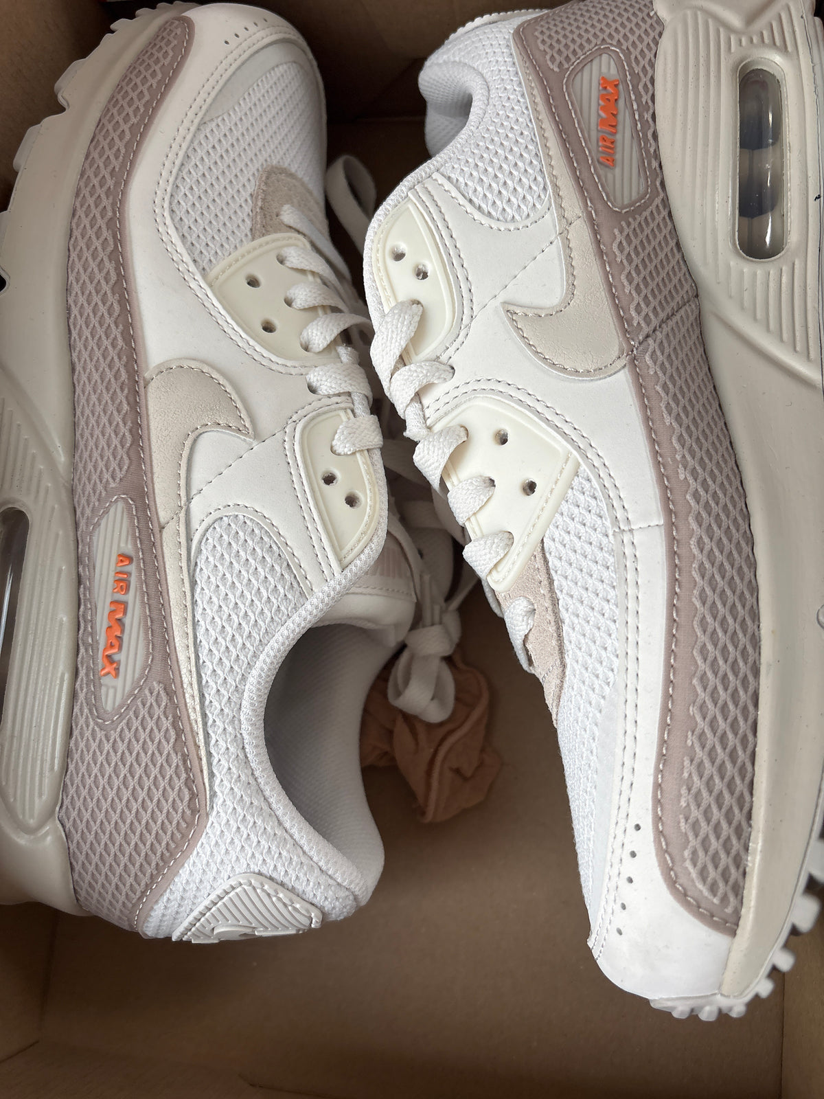 Nike Air Max 90 creme/Schlangenmuster, Größe 41