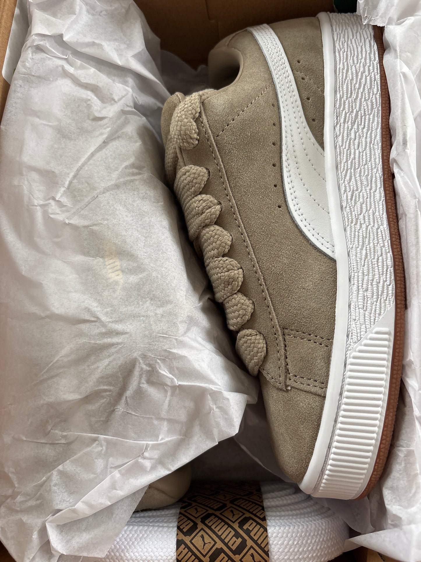 Puma Suede XL, braun/weiss, Größe 37