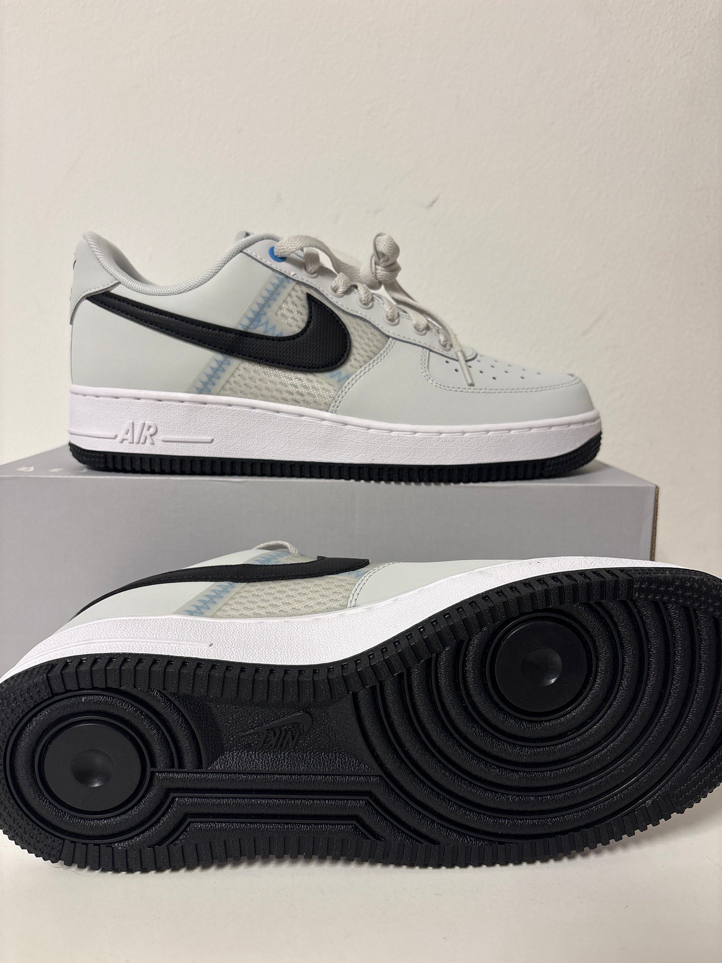 Nike Air Force 1 weiss/grau/schwarz, Größe wählbar