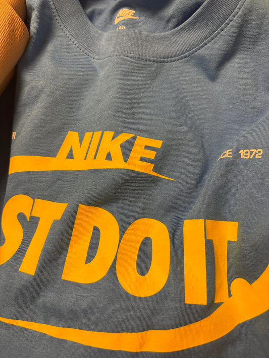 Nike Shirt Just Do it , Größe M in gelb/blau