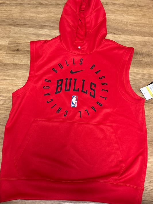 Nike x NBA Bulls ärmelloser Hoodie in rot/schwarz, Größe S
