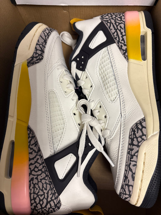 Nike Jordan Spizike Low, in weiss/grau Muster/ gelb, Größe 38,5