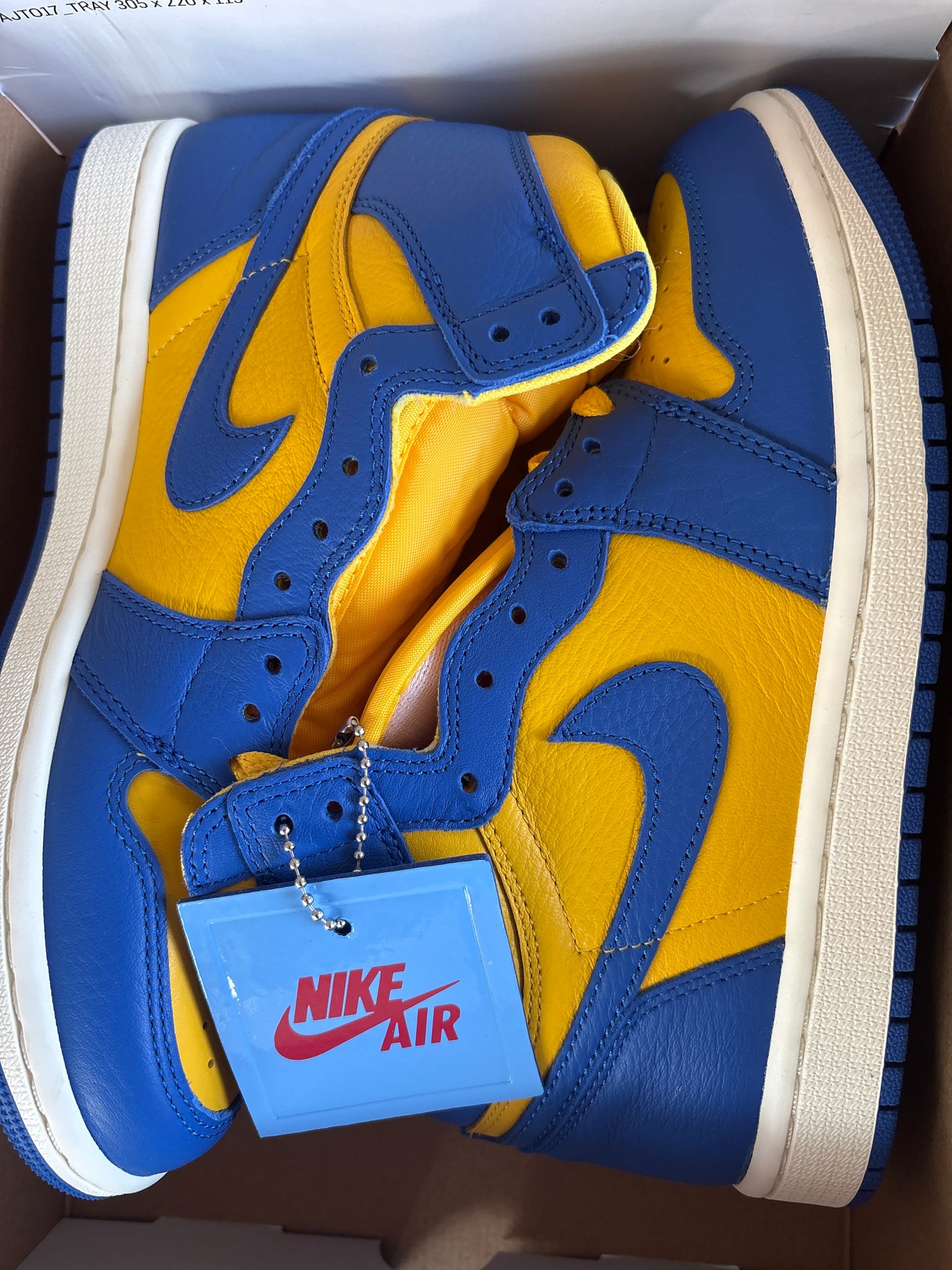 Air Jordan 1 Retro High, Gelb/blau, Größe wählbar