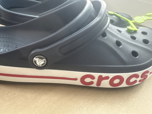 Crocs dunkelblau/weiss, Größe wählbar