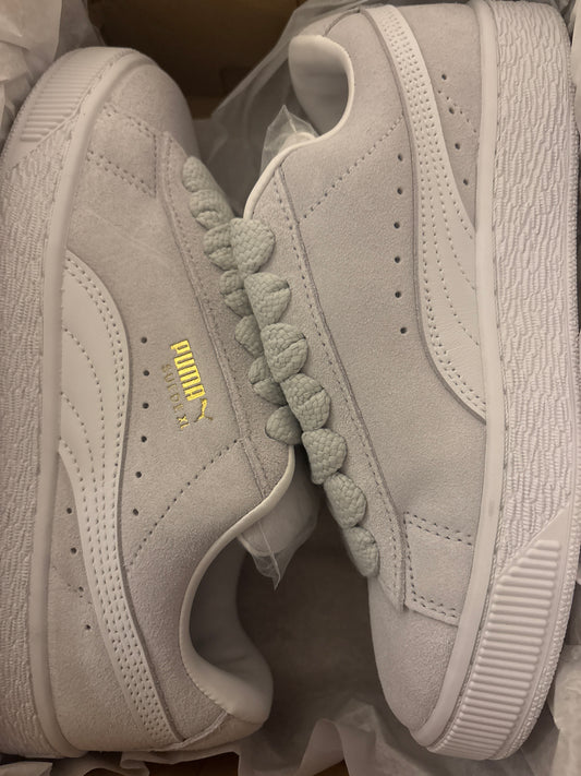 Puma Suede XL, hellgrau/weiss, Größe 39