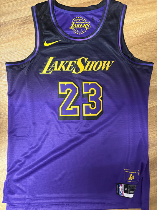 Nike NBA Trikot Los Angeles Lakers, Größe L, lila/schwarz/gelb