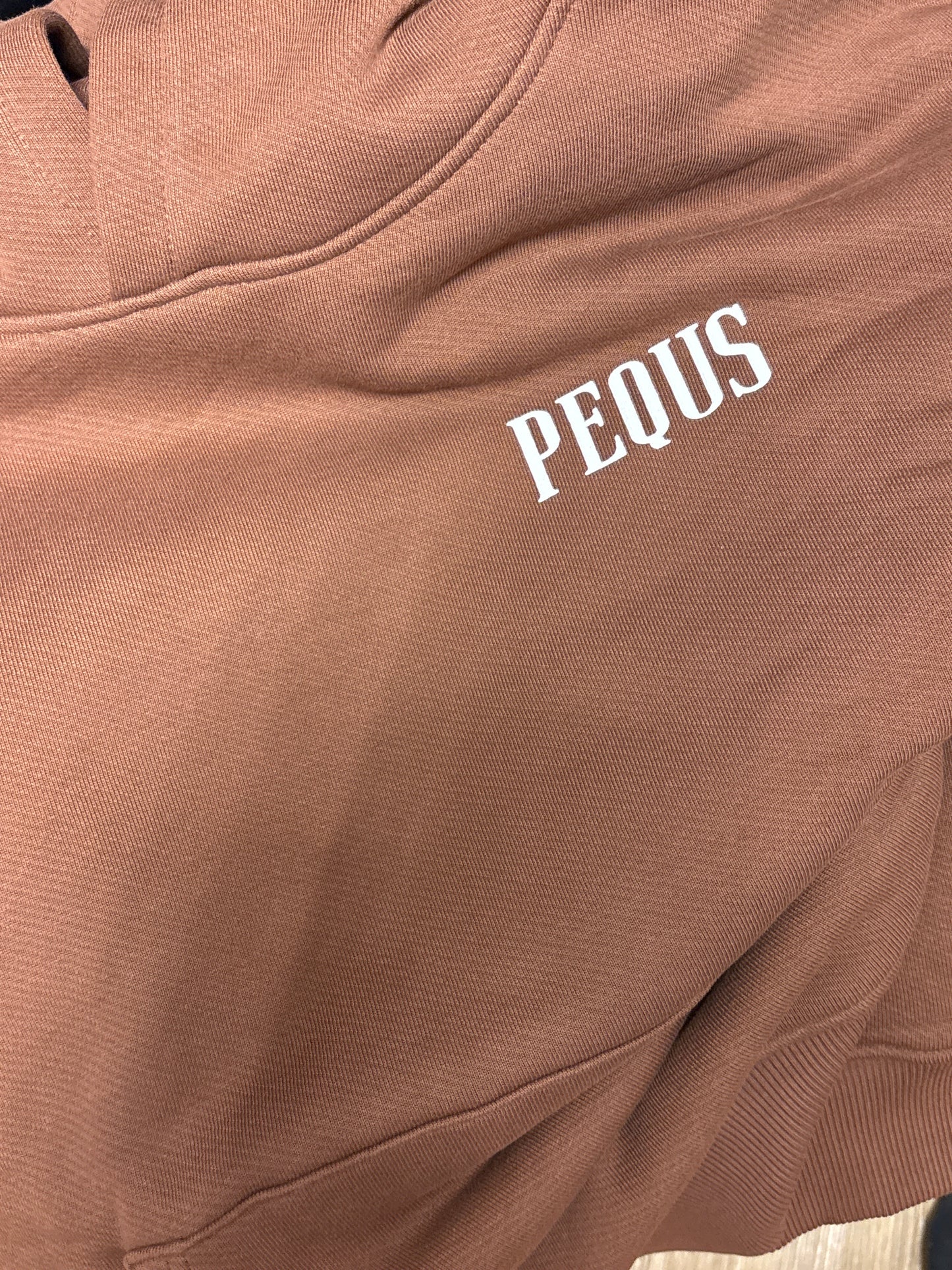 Pequs Damen Hoodie in braun mit Backprint und Stern, Größe M