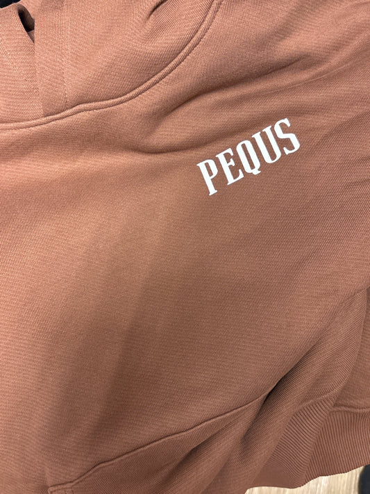 Pequs Damen Hoodie in braun mit Backprint und Stern, Größe M