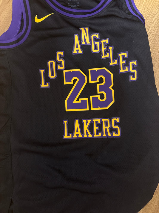 Nike NBA Trikot Los Angeles Lakers, Größe wählbar, lila/schwarz/gelb
