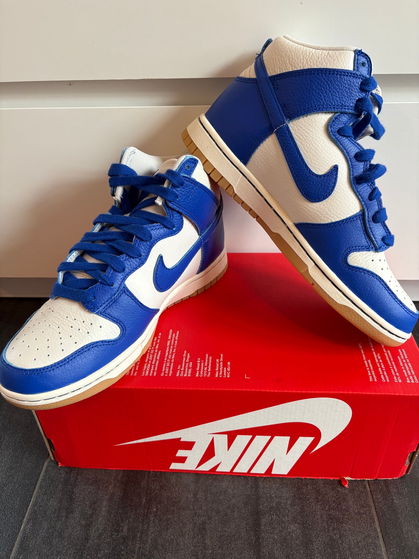 Nike Dunk High, Gr. 38,5 in blau/weiss