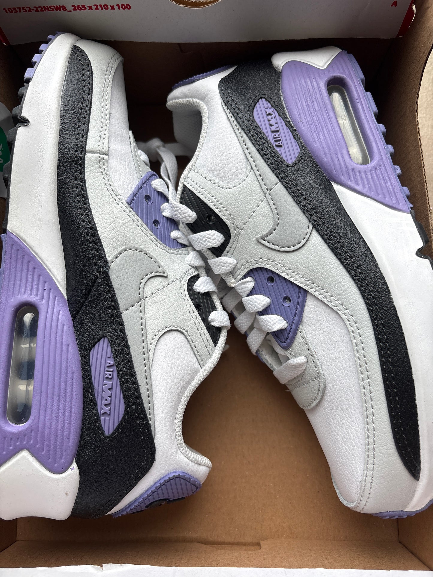 Nike Airmax 90 grau/schwarz/lila/weiss, Gr. 35,5