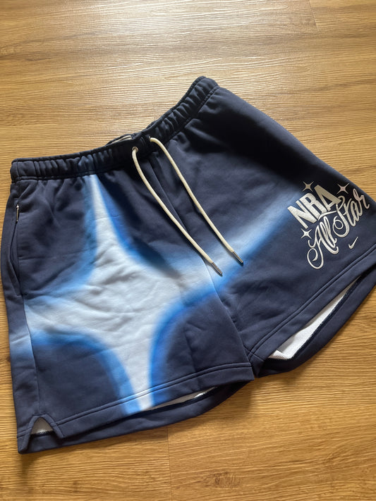 Nike NBA All Star Shorts in Blautönen/silber, Größe L