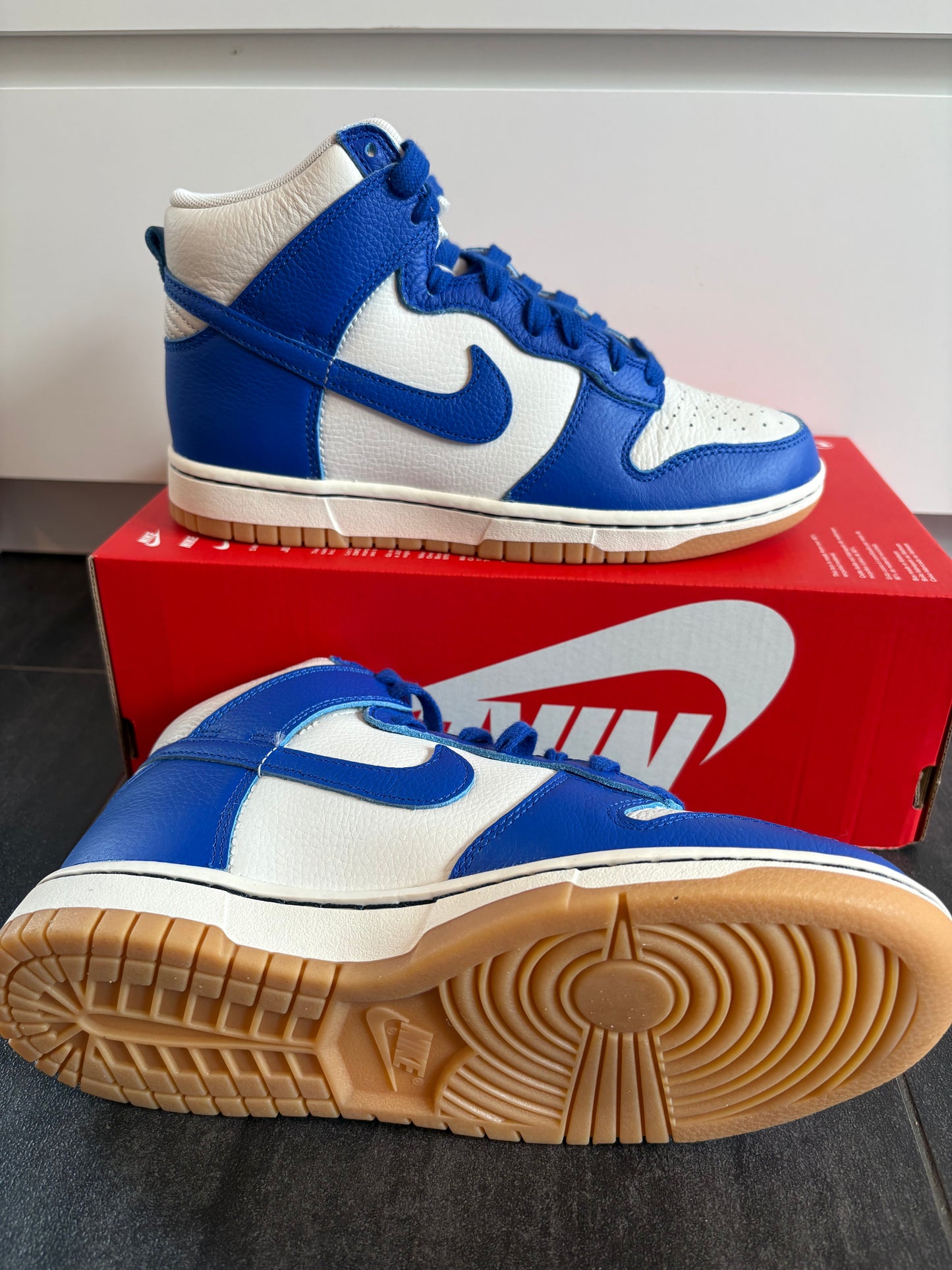 Nike Dunk High, Gr. 38,5 in blau/weiss