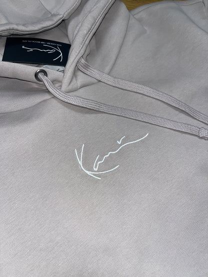 Karl Kani Hoodie in grau mit lila Stich, Größe L