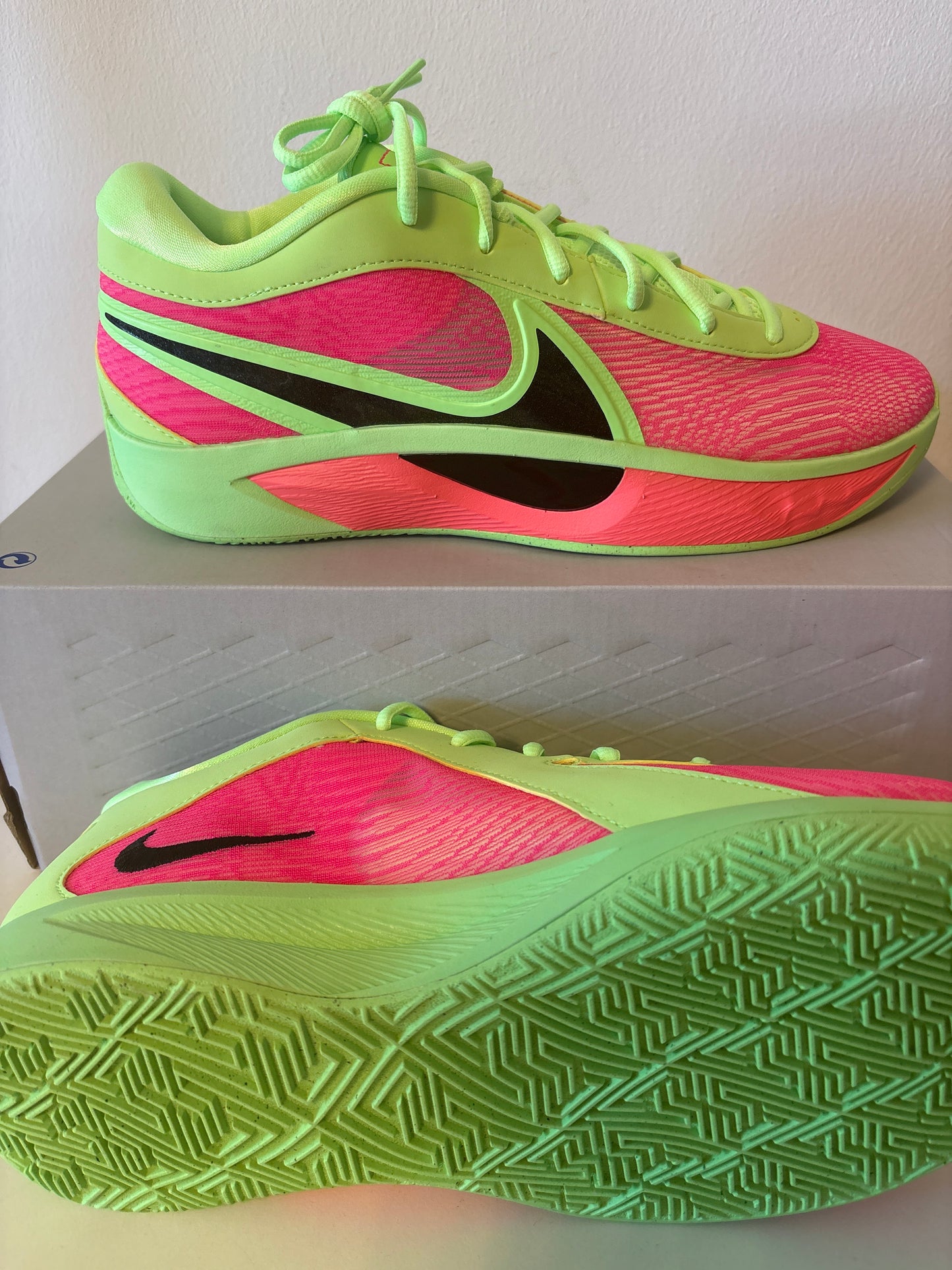 Nike Giannis Freak 6, in grünton/schwarz/pink,  Größe wählbar