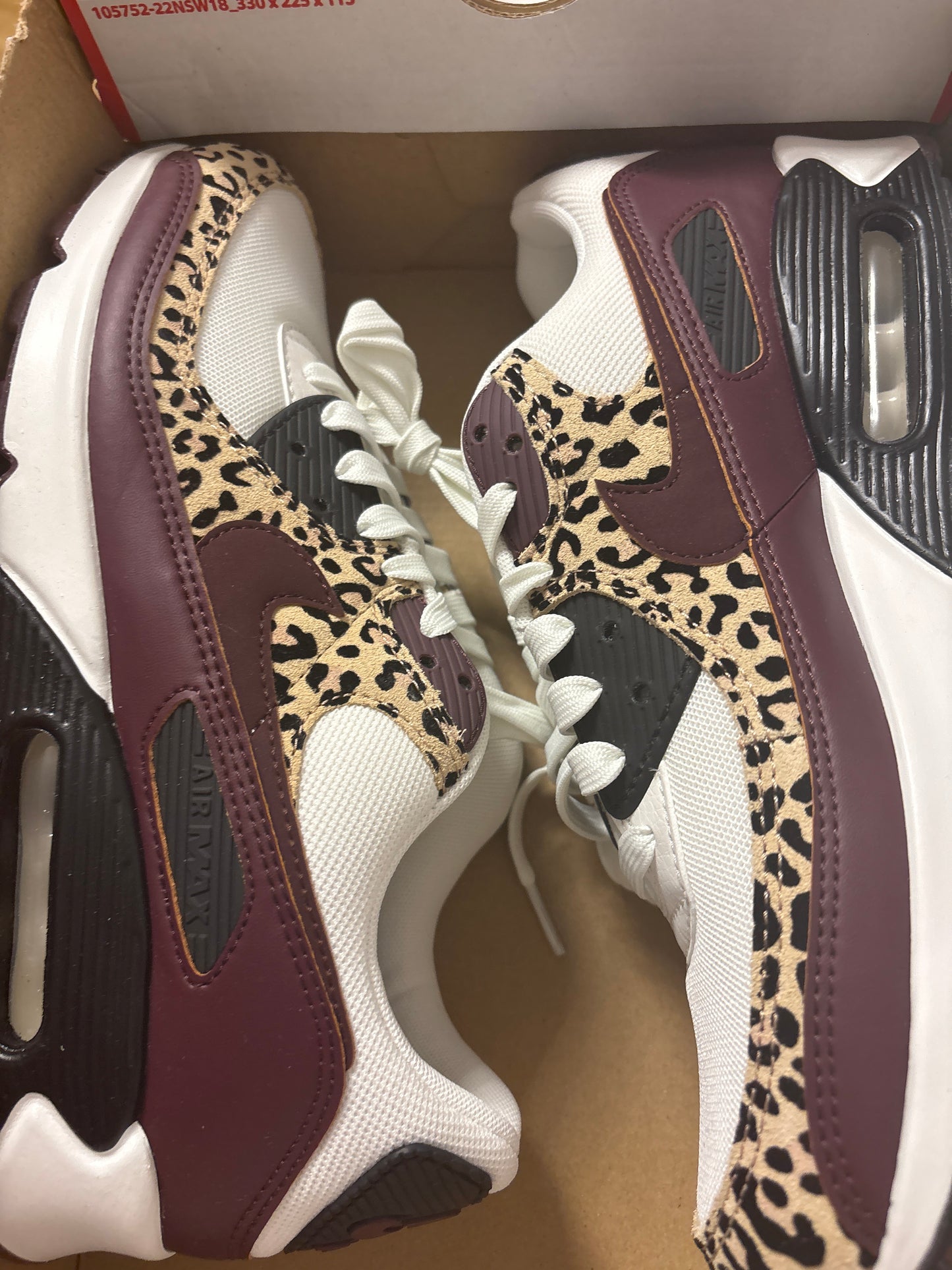 Nike Air Max 90, schwarz/leopard in Größe 42,5