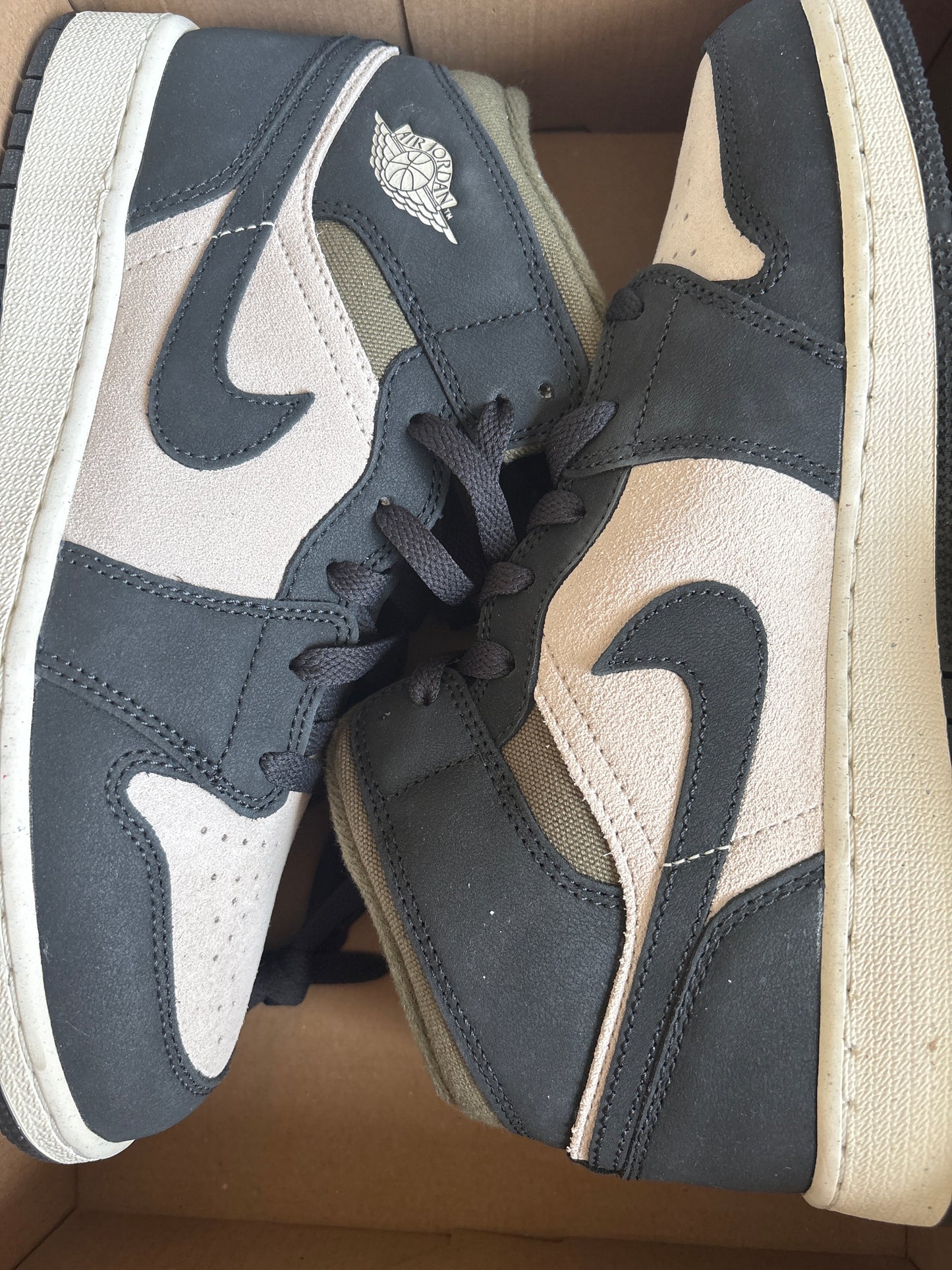 Nike Jordan 1 Mid  dunkelgrün/grau/schwarz, Größe 40