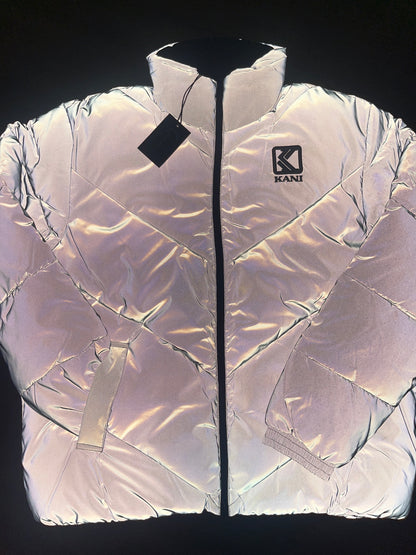 Karl Kani Puffer Reflektor-Jacke in grau, Größe wählbar