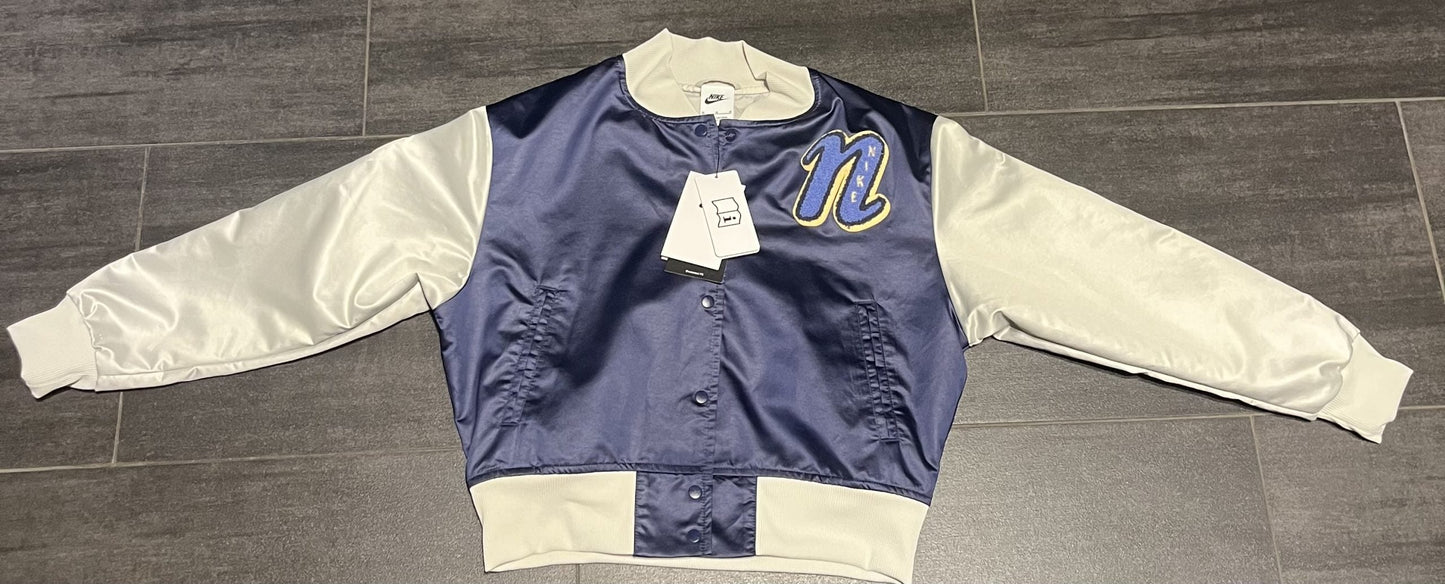 Nike Kinder Collegejacke, Größe M in blau/grau