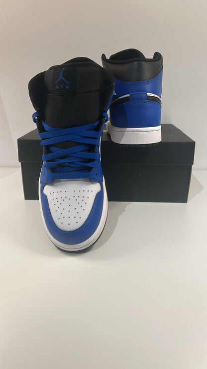 Air Jordan 1 MID, blau/weiss/schwarz, Größe wählbar